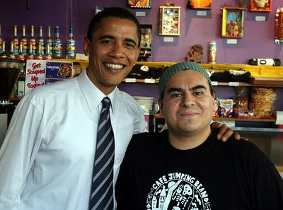 Barak Obama and Eleazar Delgado
